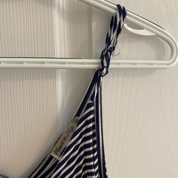 HEART HIPS Floor Length Striped Dress with Adjustable Spaghetti Straps Size S - Picture 4 of 8